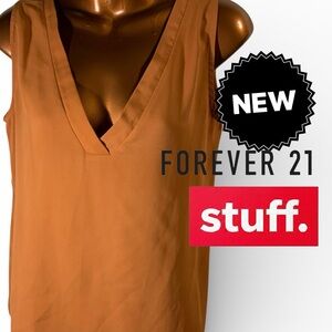 Forever 21 Women's Brown V-Neck Tank Top (item#10218)